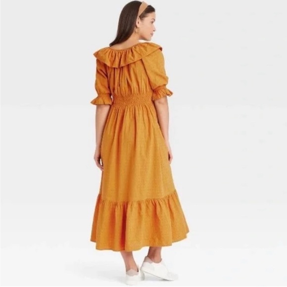 Universal Thread Dresses & Skirts - Universal Thread Marigold Cottagecore  Midi Dress with Ruffles 100% Cotton